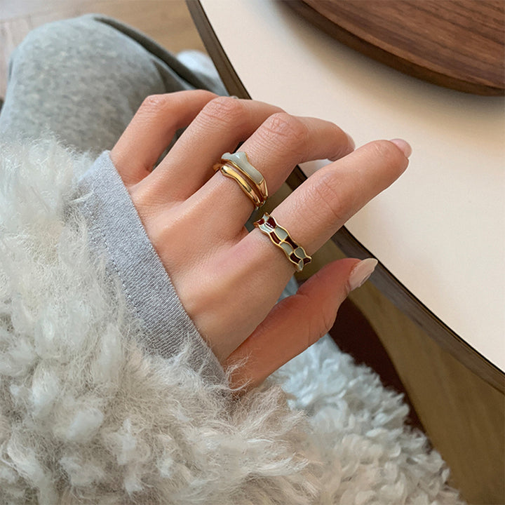 Chic Floral Adjustable Ring Set Kalsten