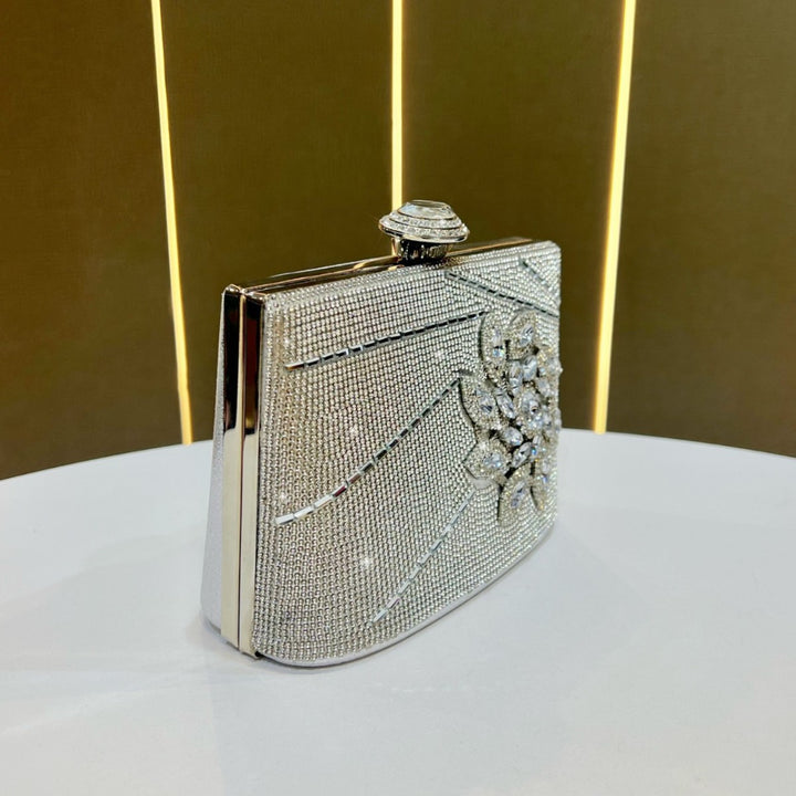 Ornate Rhinestone Evening Clutch