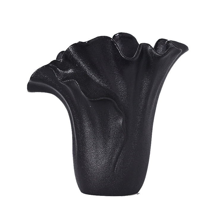 Decorative Sculptural Black Ceramic Vase Kalsten