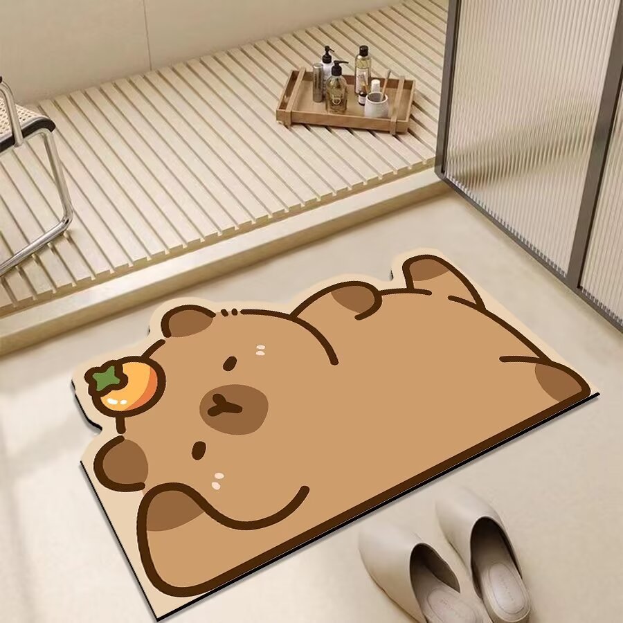 Cute Cartoon Bear-Shaped Bath Mat