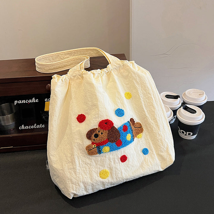 Cute Cartoon-Themed Drawstring Tote Bag