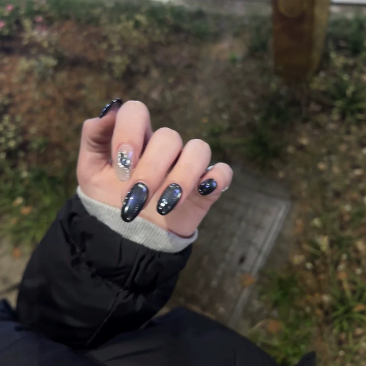 Galaxy Inspired Press-On Nail Art