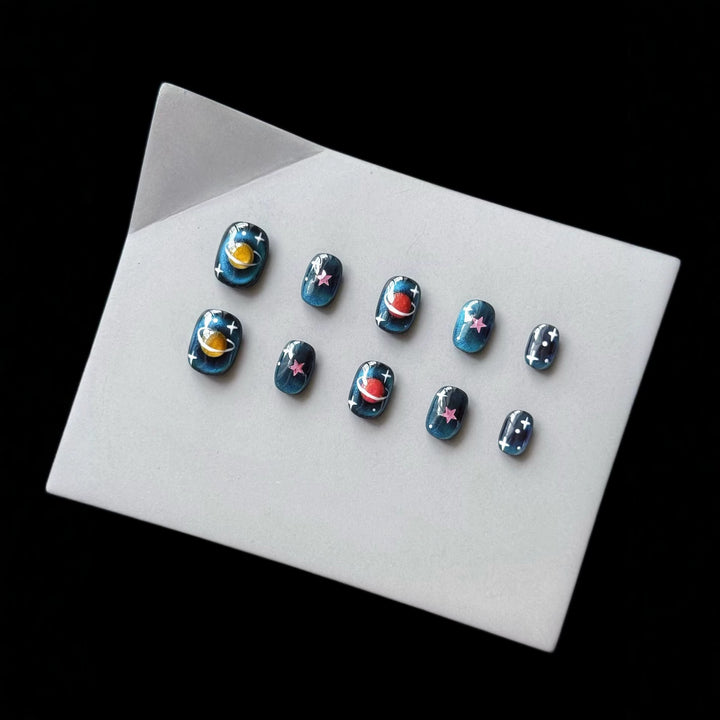 Celestial-Themed Press-On Nail Art Set