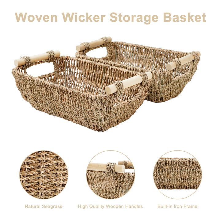 Natural Fiber Storage Basket with Handles Kalsten