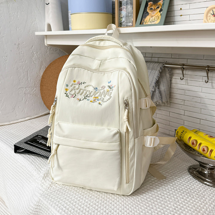 Embroidered Multi-Pocket Backpack Kalsten