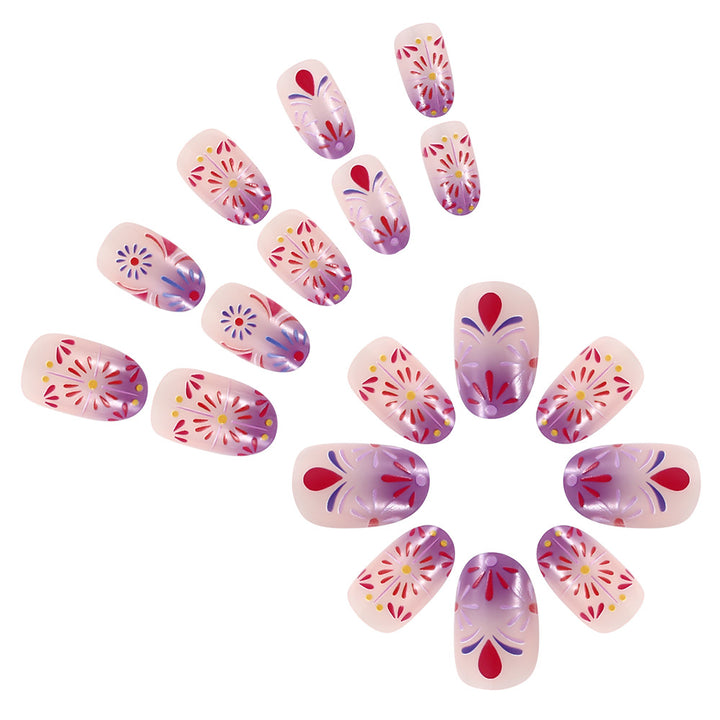 Decorative Floral Design Press-On Nails Kalsten