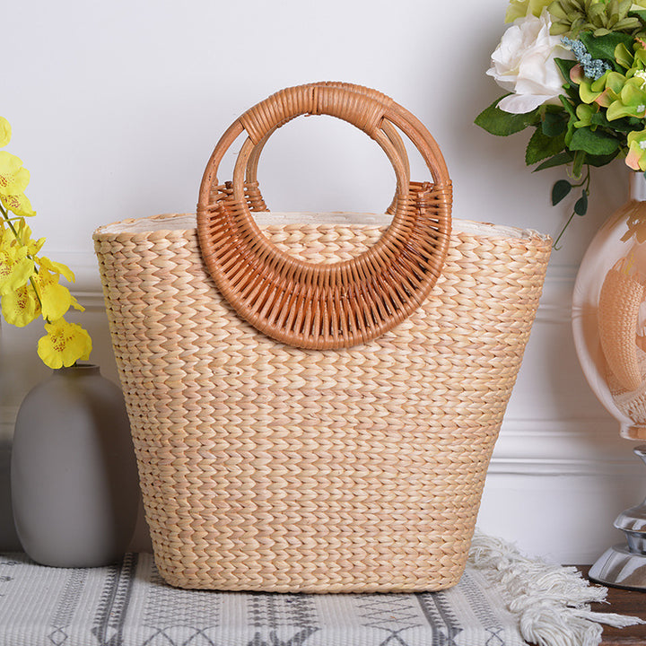 Women handcrafted beach bag with braided handles Kalsten