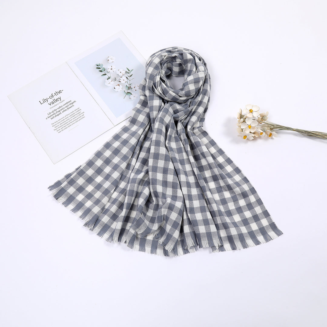 Ladies comfortable check scarf Kalsten
