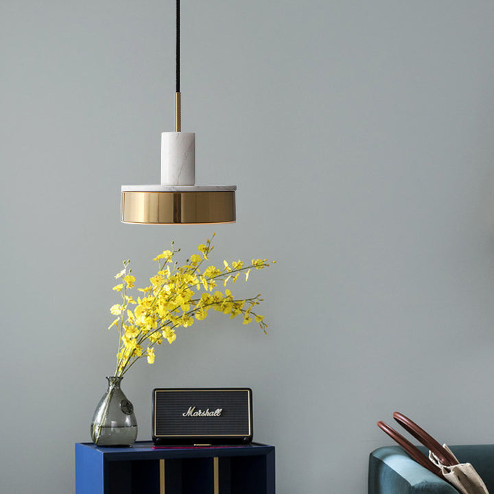 Modern Marble and Gold Pendant Light