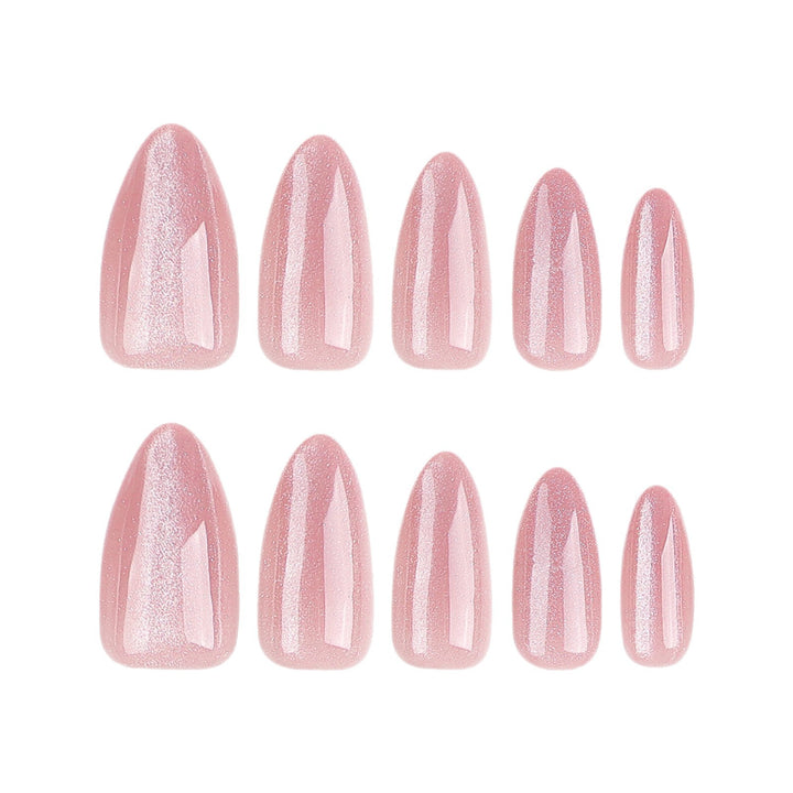 Glamorous artificial nails with shimmering effect and elegant shape Kalsten