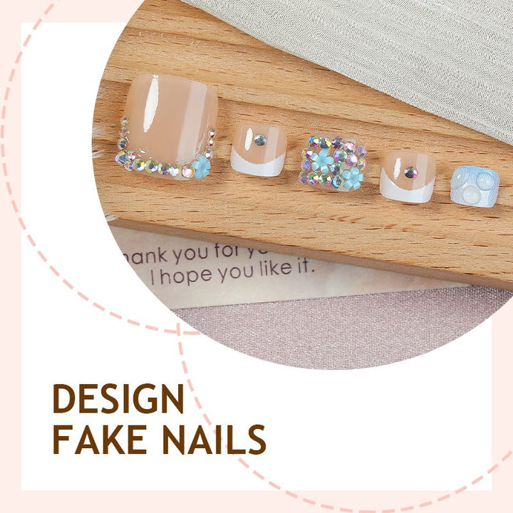 Artificial nail set with elegant 3D decorations Kalsten