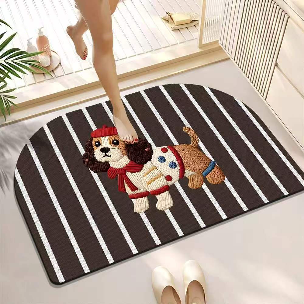 Playful Puppy-Themed Soft Bath Mat