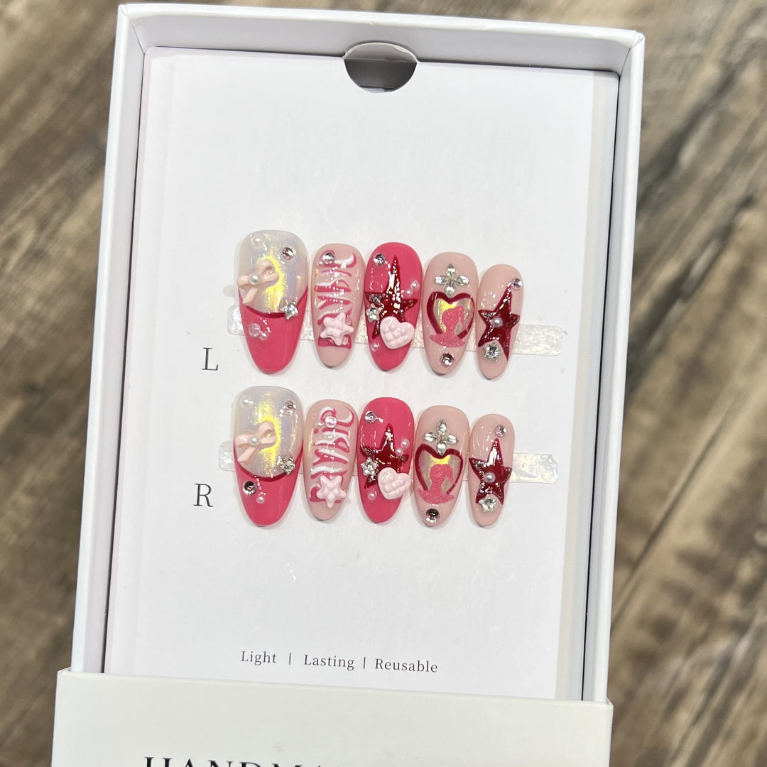 Themed Press-On Nail Art Set with Hello Kitty Designs Kalsten