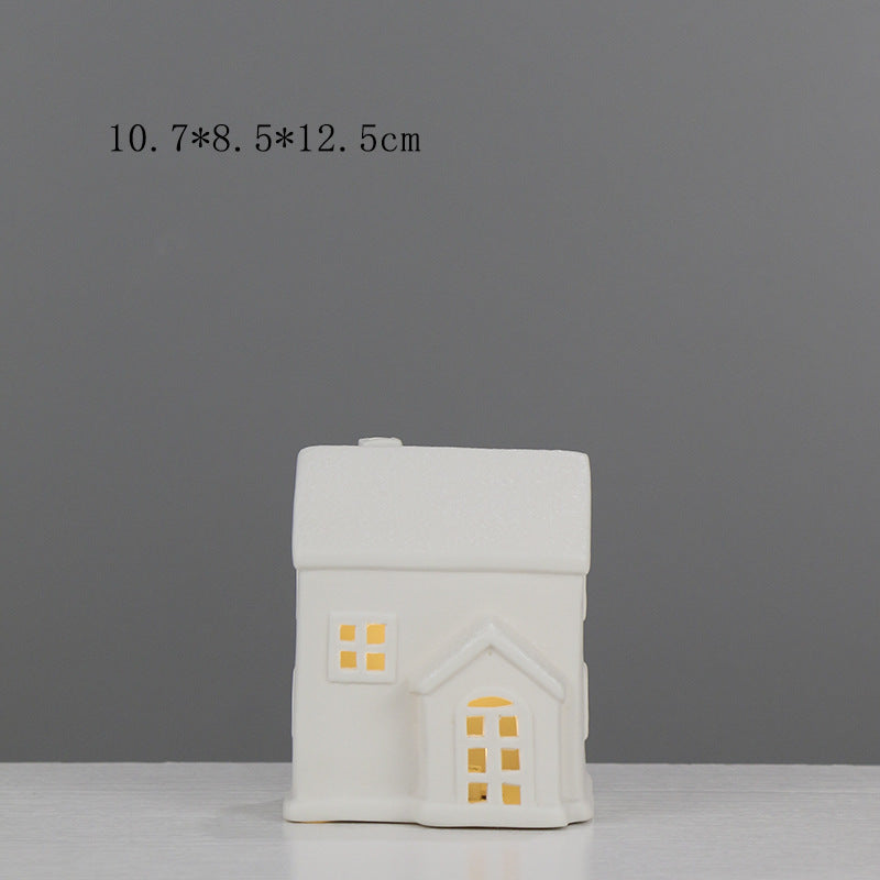 Ceramic House-Shaped Decorative Lantern Kalsten