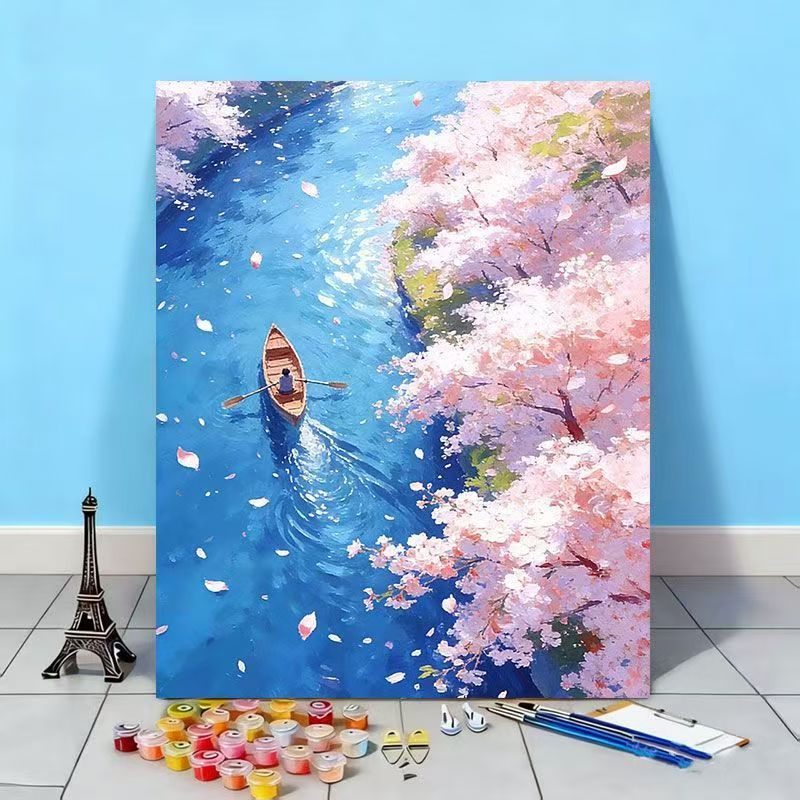 Scenic Cherry Blossom Landscape Painting Kit Kalsten