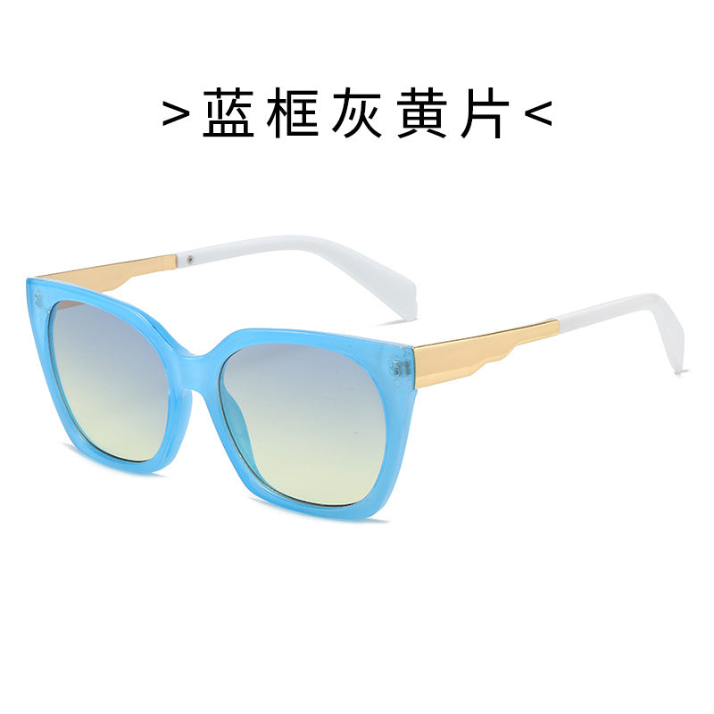 Women's oversized sunglasses with elegant transparent frame and golden accents Kalsten