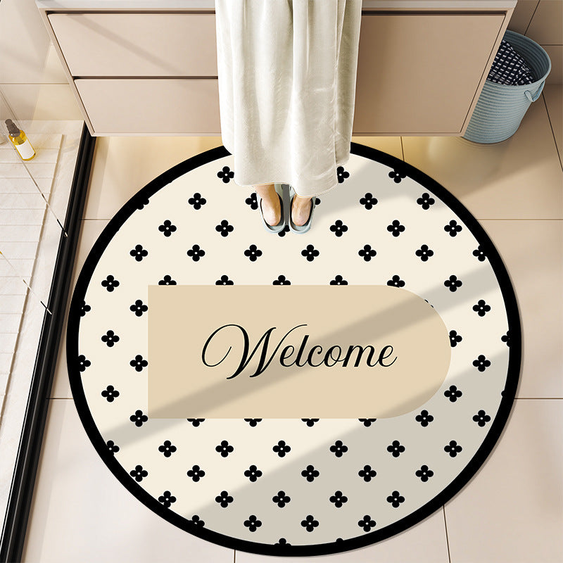 Round Motivational Bath Mat