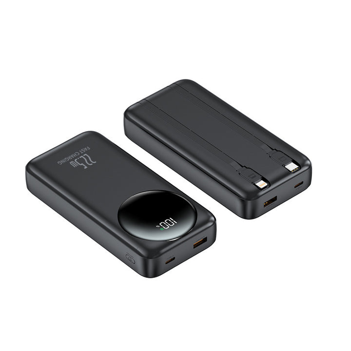 Portable power bank with integrated cables and digital power display Kalsten
