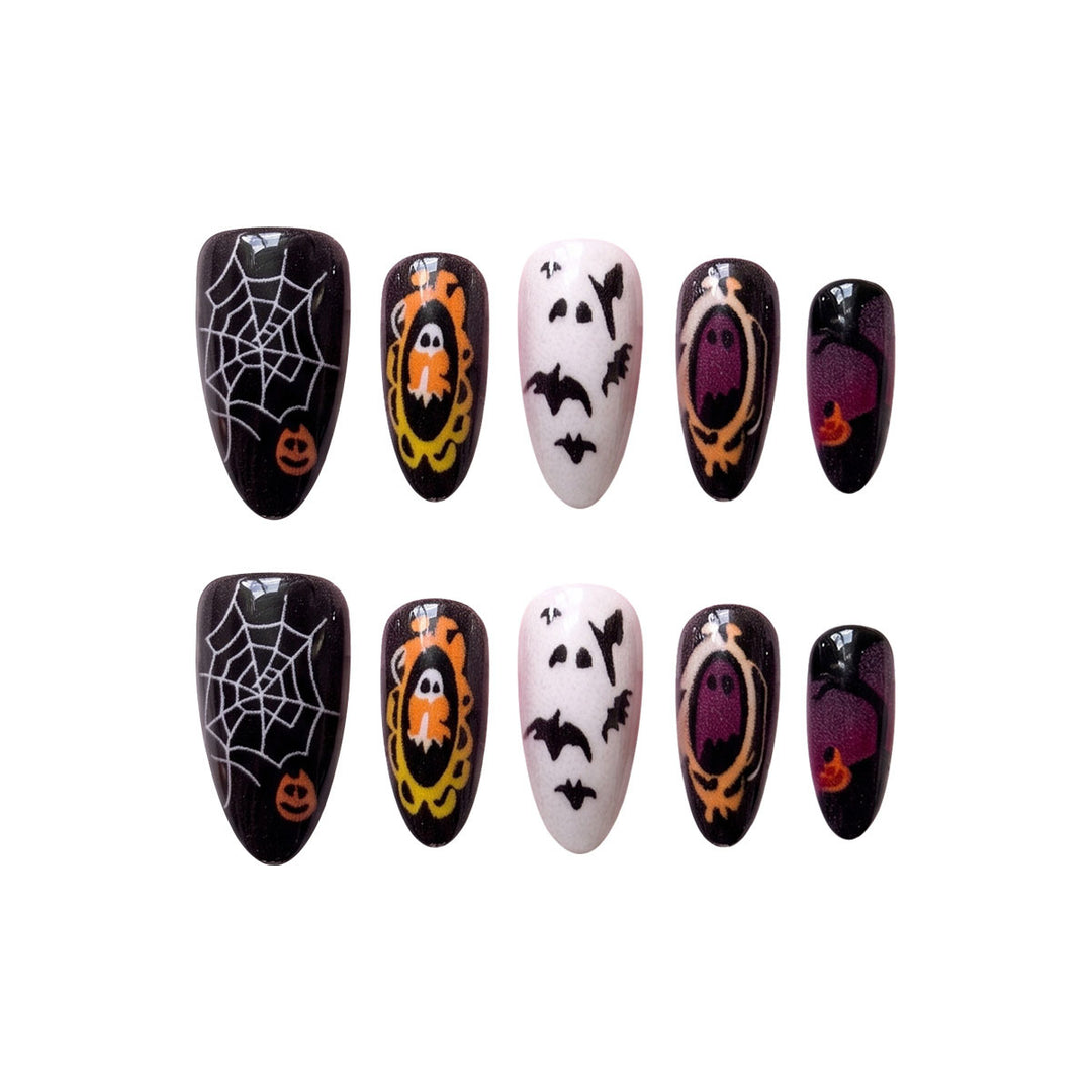 Halloween-Themed Artistic Press-On Nails