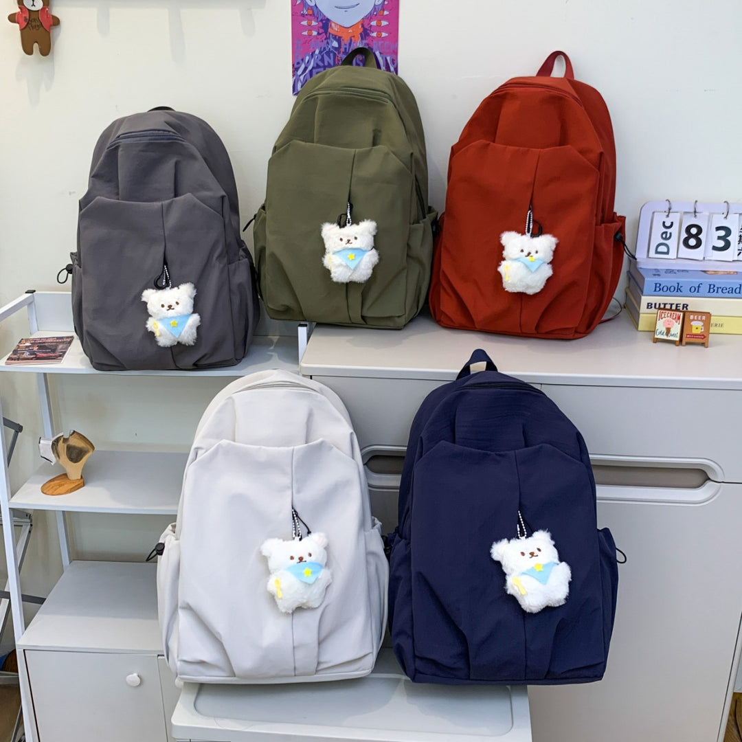 Backpack with High-Quality Craftsmanship and Cute Teddy Pendant Kalsten