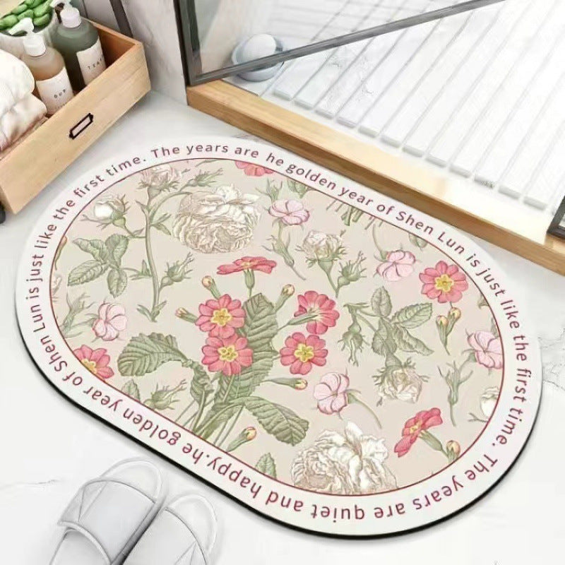 Plush Floral Bath Mat Kalsten