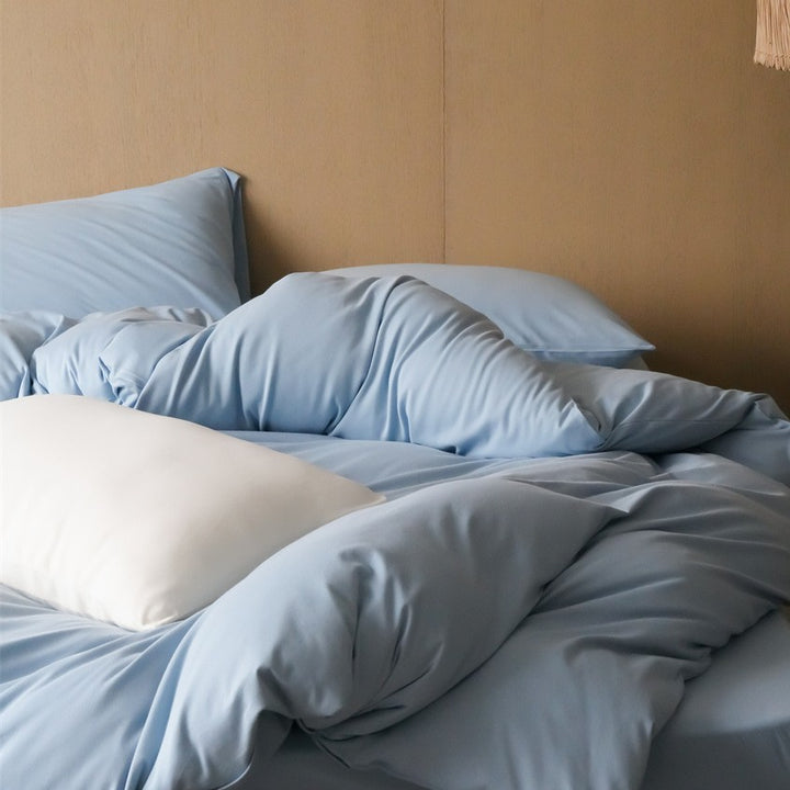 Extra-soft cotton satin duvet cover set with hotel finish and concealed zipper