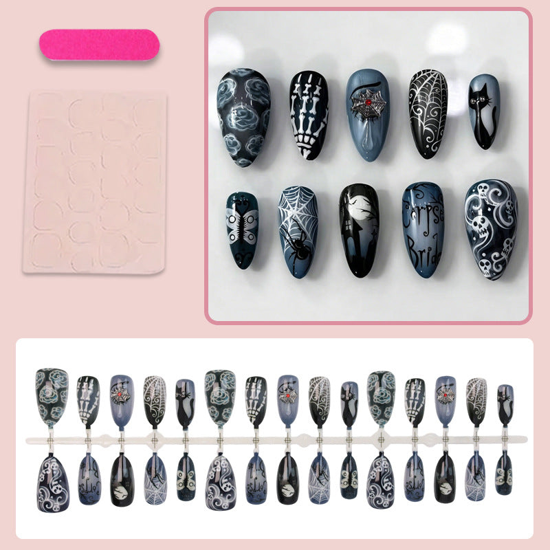 Halloween Artificial Nail Set with Unique Spooky Designs Kalsten