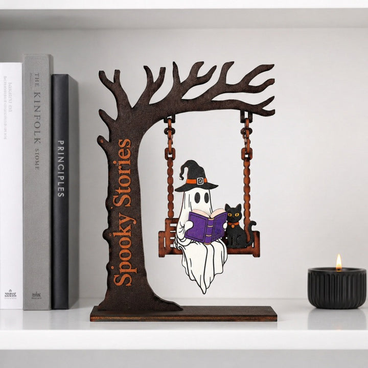 Whimsical Halloween Ghost and Cat Decoration Kalsten