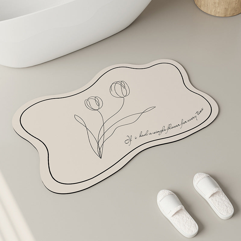 Elegant Floral Design Bath Mat Kalsten