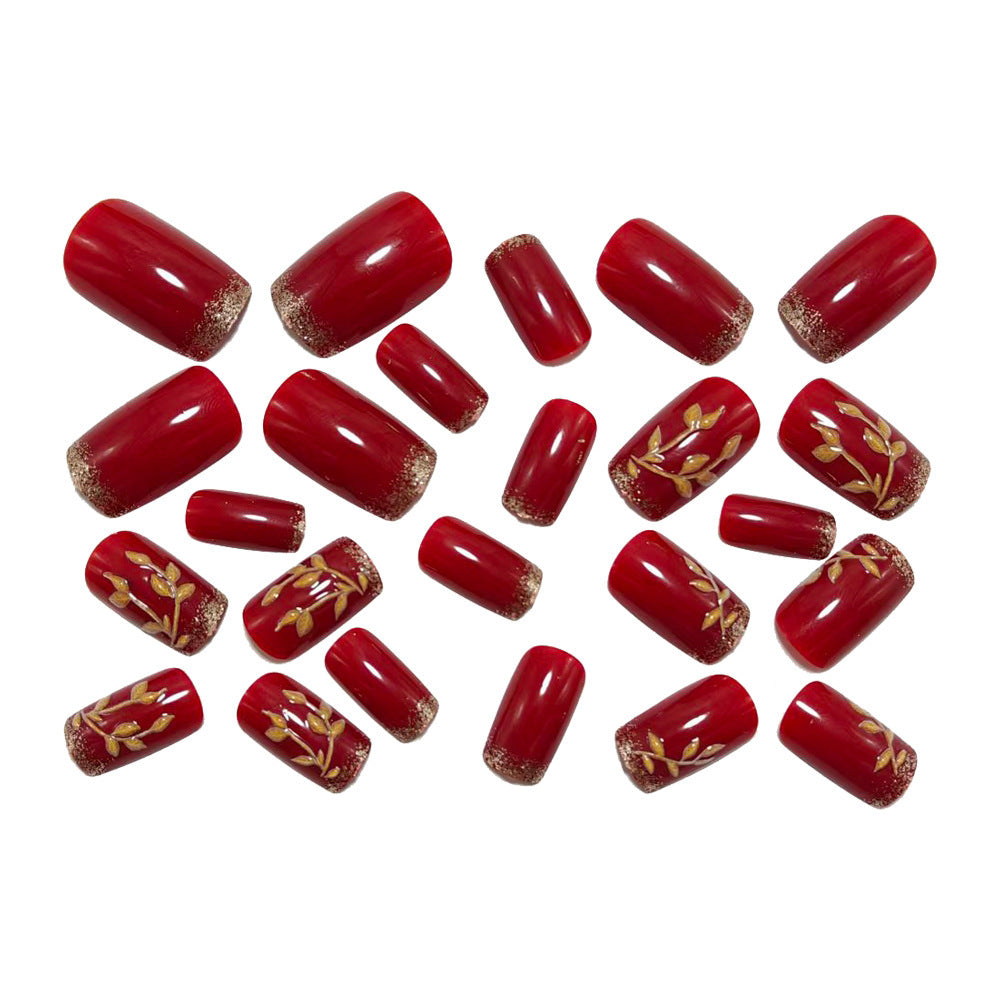 Artificial nails with elegant leaf designs Kalsten