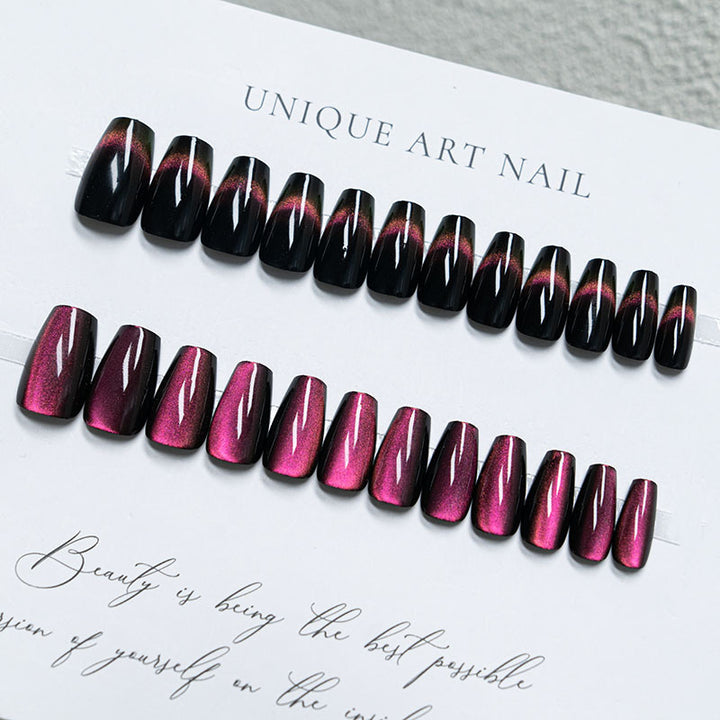 Elegant Press-On Nail Art Set with Gradient Finish