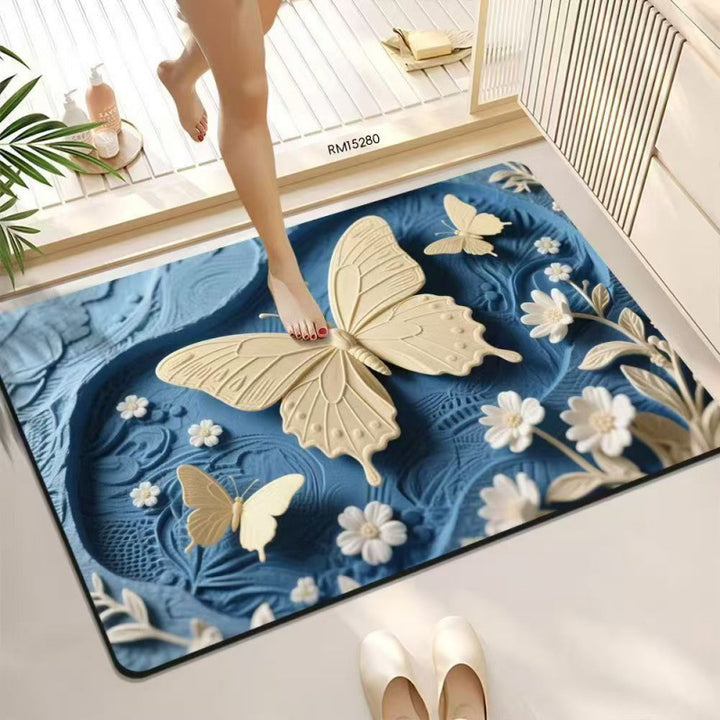 Decorative Butterfly Bath Mat Kalsten