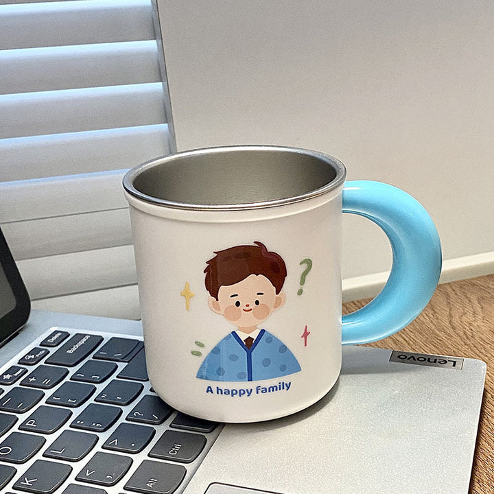 Stainless steel mug with funny family motif Kalsten