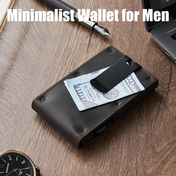 RFID-Blocking Leather Wallet with Money Clip Kalsten
