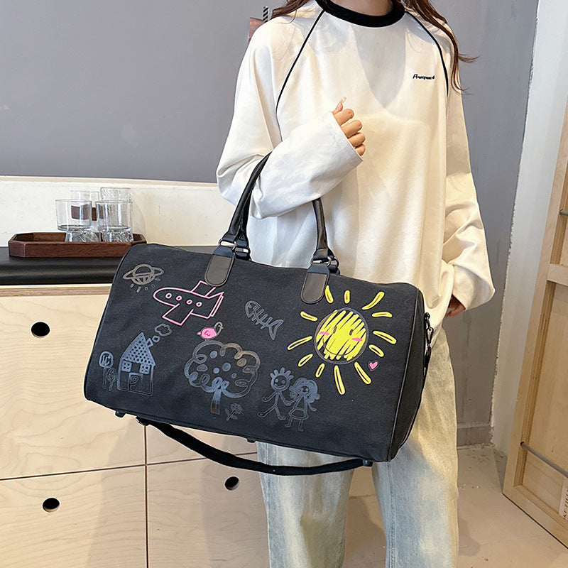 Creative Art-Detailed Gym Duffle Bag