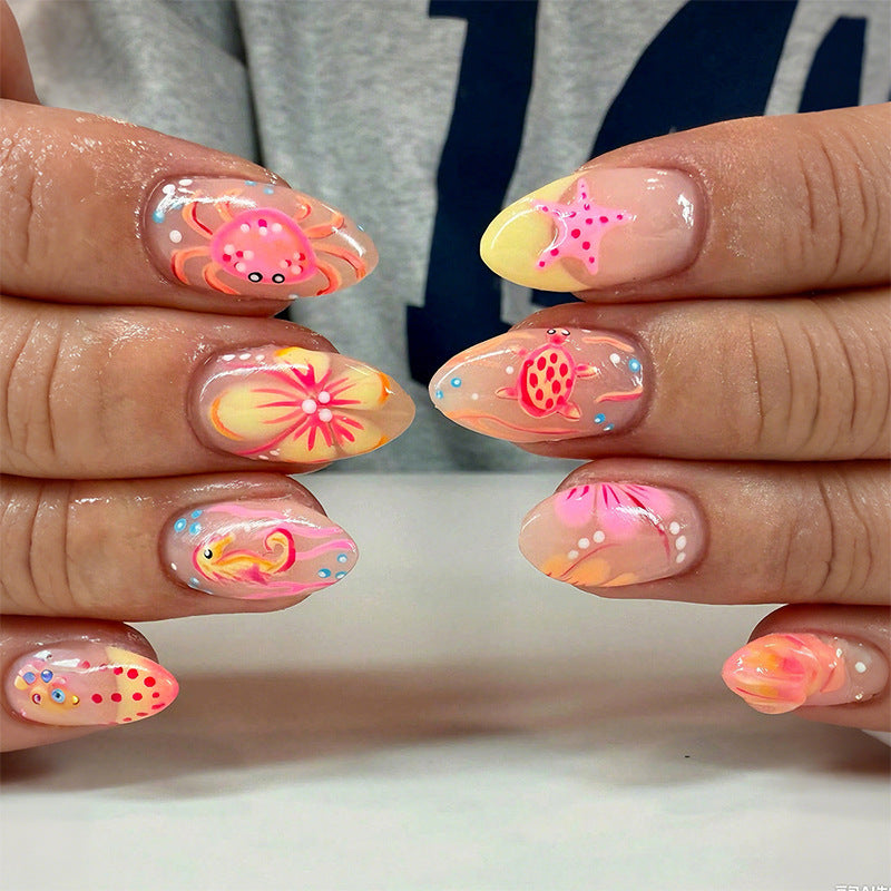 Creative nail art set with colorful flower design Kalsten
