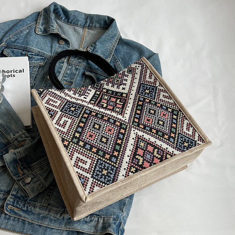 Artisan-Inspired Geometric Tote Bag