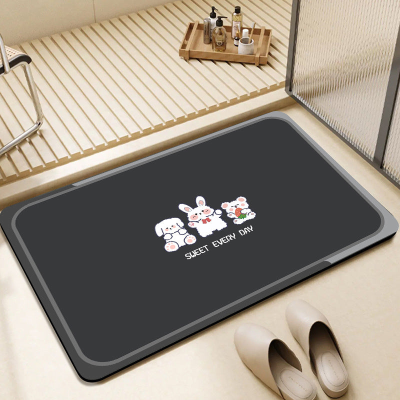 Cute Bunny-Themed Bathroom Mat Kalsten