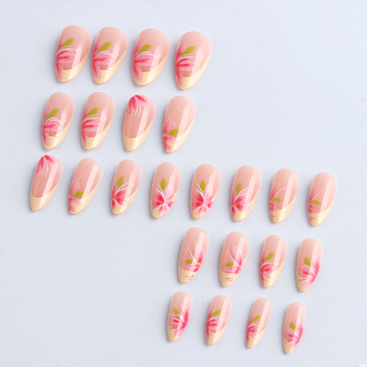 Floral Accented Long-Lasting Press-On Nails Kalsten