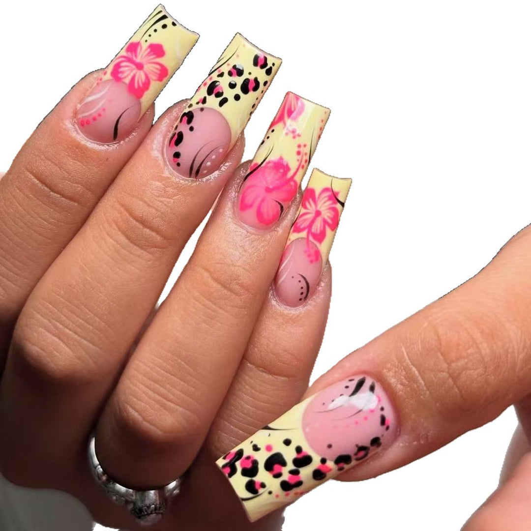 Stylish Floral Acrylic Nail Enhancements Kalsten