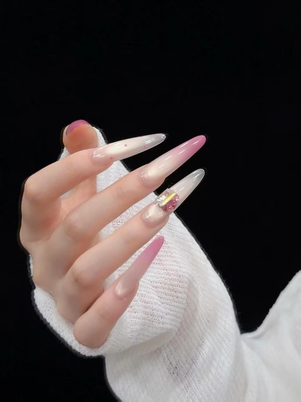 Stiletto Nail Art Extensions with Elegant Design
