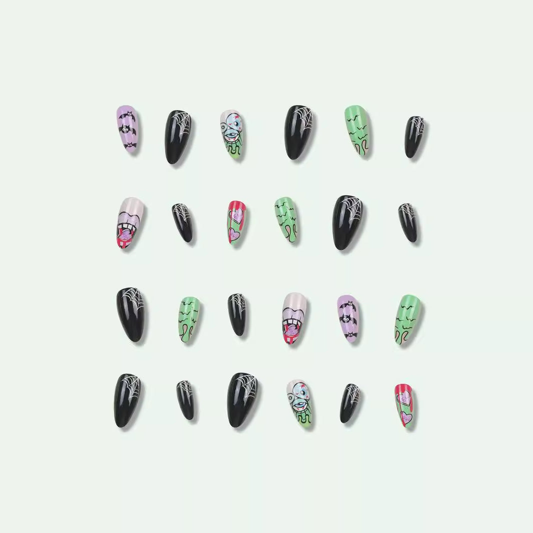 Creative Halloween-Themed Stiletto Press-On Nails Kalsten