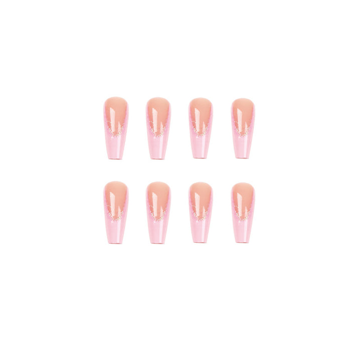 Artificial nail extensions with glitter decoration Kalsten