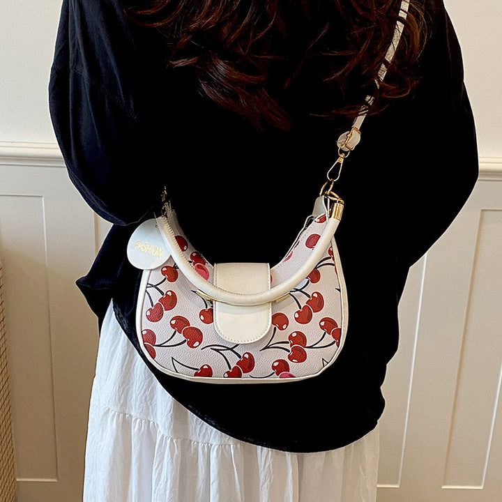 Chic Cherry Print Handbag