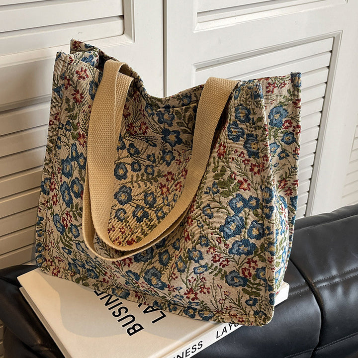 Floral Embroidered Canvas Tote Bag  1790617150