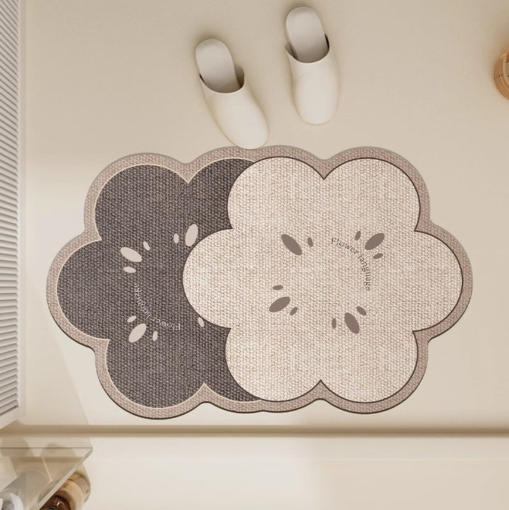 Floral-Themed Bathroom Mat