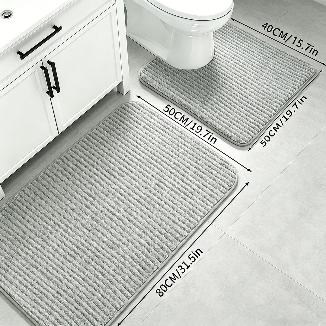 Plush Bathroom Mat Set Kalsten