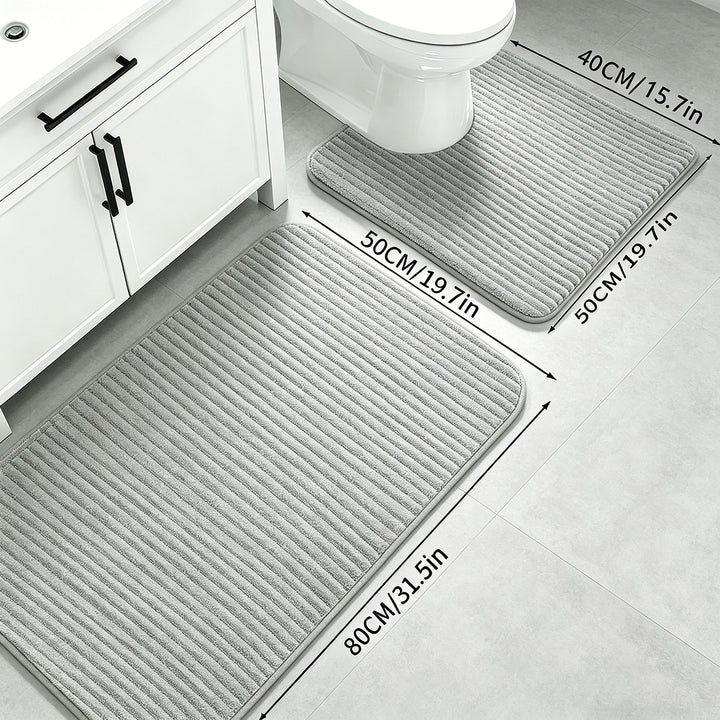 Plush Bathroom Mat Set Kalsten