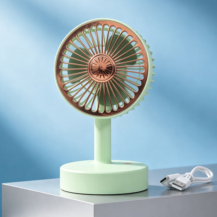 Ladies portable table fan with USB connection and digital speed display Kalsten