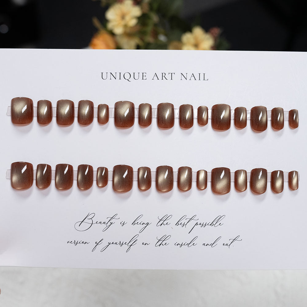 Glossy Metallic Nail Art